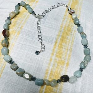 Aqua-dyed Agate adjustable necklace